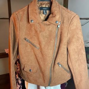Women’s Tan Suede- feel jacket. Size small. Like new.